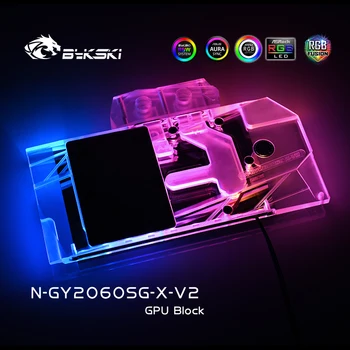 Водяной блок Bykski для видеокарты GALAX GAINWARD RTX 2070/2060/1660Ti/1660 GPU/ Медный Радиатор с Полным покрытием / RGB AURA N-GY2060SG-X-V2