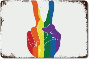 Гей ЛГБТК Алюминиевый Металлический знак Ye ЛГБТ Радужная рука Металлический Жестяной знак Лесбиянка Гей Прогресс Гордость Бисексуалы Винтажный Металлический знак