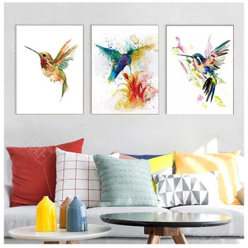 HD Цветная живопись плакат с рисунком птицы высокое качество холст картина высокое качество домашнего декора Детская комната Без Рамки O132