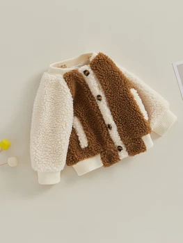 Пуховик с капюшоном для маленьких девочек, зимнее теплое пуховое пальто с капюшоном, отороченным искусственным мехом, и милым бантом для малышей.