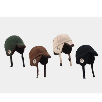 Зимние теплые наушники, Ветрозащитная кепка, русская шапка с ушами для женщин, мужская кепка Lei Feng, утепленная шапка-ушанка, Кашемировый плюш, хлопок