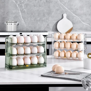 Кухонные ящики для хранения 3-Слойный Ящик для хранения яиц Холодильник Органайзер Контейнеры для пищевых продуктов Футляр для хранения свежих яиц Лоток Диспенсер