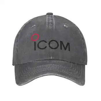 Модная качественная джинсовая кепка с логотипом Icom Inc, вязаная шапка, бейсболка