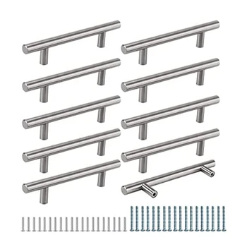20 Упаковок с расстоянием между отверстиями 128 мм Для Потягивания серебристых дверных ручек кухонного шкафа для потягивания мебельных ручек