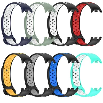 Двухцветный Ремешок для браслета Mi Band 8 с NFC Силиконовый Спортивный ремешок Quick Release Correa для браслета Смарт-часов Miband 8