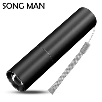 Мини Перезаряжаемый светодиодный фонарик Водонепроницаемый фонарик из алюминиевого сплава USB Зарядка Супер Яркий фонарь Фонарик SONG MAN Рыбалка
