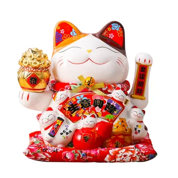 2022 Lucky Cat Decoration Piggy Bank Lucky Cat Radio Wave Treasure Shop Подарок из Китая На Удачу Украшение дома Ремесленный Подарок