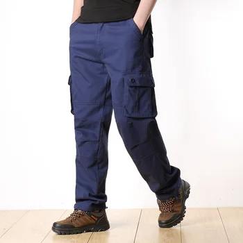 Мужские брюки-карго, повседневные брюки, военный комбинезон с несколькими карманами, Свободные Длинные брюки для бега трусцой, армейские тактические брюки 29-44