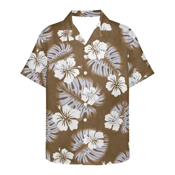 Повседневные и удобные мужские рубашки на каждый день Летние Высококачественные свободные однобортные банкетные рубашки с Гавайским полинезийским принтом