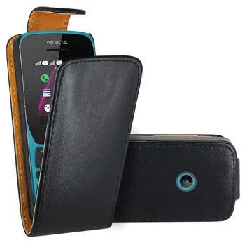 Черный кожаный чехол-книжка премиум-класса с откидной крышкой Funda Coque для Nokia 110