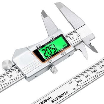 Цифровой штангенциркуль Измерительный Инструмент Штангенциркуль из нержавеющей стали, цифровой микрометр с большим светодиодным экраном 0-150 мм, прямая поставка