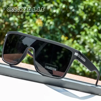 CRIXALIS Модные поляризованные солнцезащитные очки Для мужчин Квадратное Негабаритное Зеркало для водителя с антибликовым покрытием Солнцезащитные очки Женские Очки UV400 Мужские