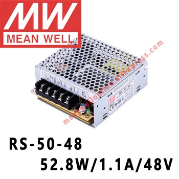 RS-50-48 Mean Well 52,8 Вт/1,1 А/48 В постоянного тока импульсный источник питания с одним выходом интернет-магазин meanwell