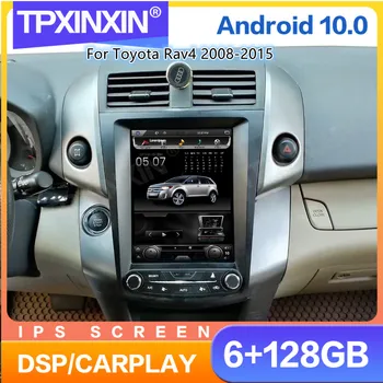 128 ГБ Мультимедийный плеер CarPlay Для Toyota RAV4 2007 2008-2015 Автомагнитола Tesla Style radio GPS Навигация Android 10 ГолоВное устройство