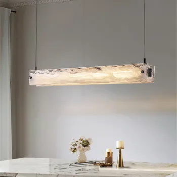 2023 Светодиодная люстра в современном стиле для столовой, кухни, бара, Потолочный подвесной светильник, Длинная полоса, дизайн из облачного стекла, Подвесной светильник