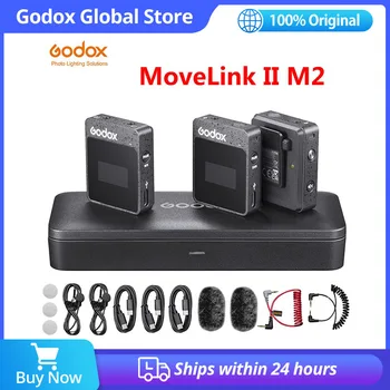 Godox MoveLink II M1 M2 2,4 ГГц Беспроводной Петличный Всенаправленный Микрофон Передатчик Приемник для Телефона DSLR Камера Смартфон