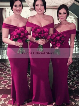Длинные Элегантные женские платья невесты из фиолетового атласа 