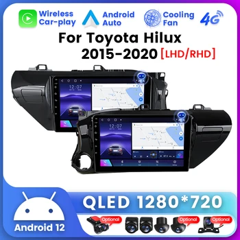 1280*720 Для Toyota Hilux Pick Up AN120 2015-2020 RHD LHD Автомобильный Радио Мультимедийный видеоплеер Навигация GPS Android 12 BT5.0