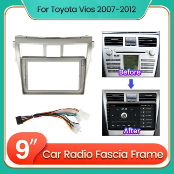 TomoStrong для Toyota Vios 2007-2012 Рамка приборной панели автомагнитолы Шнур питания CANBUS