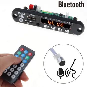 Громкая Связь Bluetooth 12V MP3 Декодер Плата Дистанционного Управления Плеером FM AUX TF карта Usb 2.0 SD Модуль Для Iphone музыкальный динамик телефона