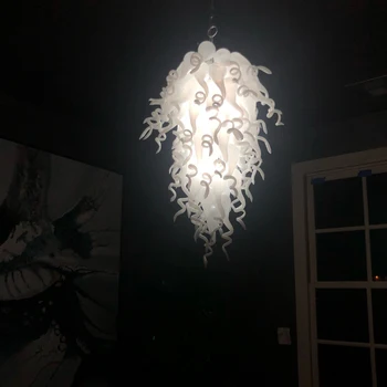 Белые светодиодные лампы, Люстры из выдувного стекла ручной работы, освещение в стиле ар-деко для кухни в скандинавском стиле, спальни в стиле лофт
