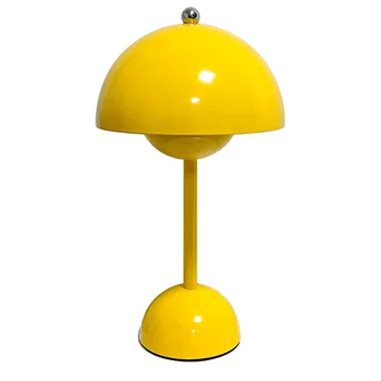 Настольная лампа со светодиодной подсветкой в виде цветочного бутона, прикроватная тумбочка в скандинавском стиле, украшение комнаты в виде гриба, ночные светильники желтого цвета