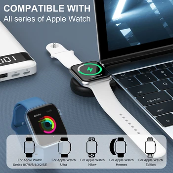 Беспроводное Зарядное Устройство для Apple Watch Series 8 7 6 5 4 3 USB/Type C Портативная Магнитная Зарядная Док-Станция Аксессуары Для Часов
