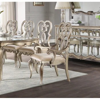 2 ШТ. приставной стул из бархата цвета слоновой кости и античного цвета шампанского обеденный стул Подходит для гостиной, столовой, спальни