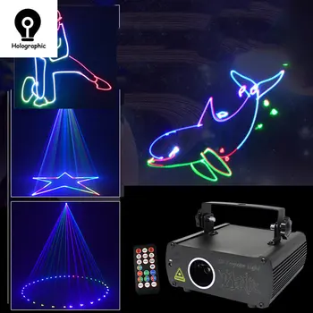 Лазерный луч мощностью 15 Вт RGB Анимационный сканер луча Лазерный проектор сценического света DJ Диско-бар Клубная вечеринка Танцевальное Свадебное Эффектное шоу