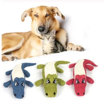 Игрушки для домашних собак с писклявым звуком, мультяшная игрушка в форме крокодила, жевательная игрушка для домашних собак, интерактивные игрушки для собак, товары для дрессировки, аксессуары для щенков