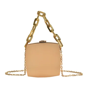 Модный дизайнерский клатч 2022 года, золотая, серебряная коробка из ПВХ, дизайнерские вечерние сумки через плечо с цепочкой, мини-кошельки и сумочки