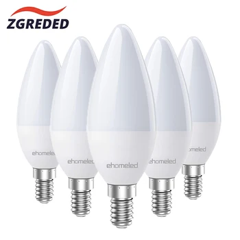 5 шт./лот E14 E27 Светодиодные лампы-свечи Переменного тока 220 В светодиодная лампа-люстра 3 Вт 5 Вт 7 Вт 9 Вт Лампа для Украшения спальни Энергосберегающая Лампа