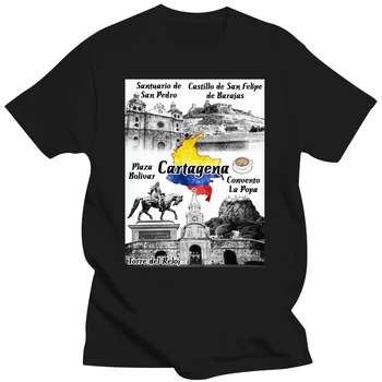 Колумбия Картахена - Новый Черный Хлопковый комбинезон, Новые Летние Модные забавные футболки с принтом Унисекс