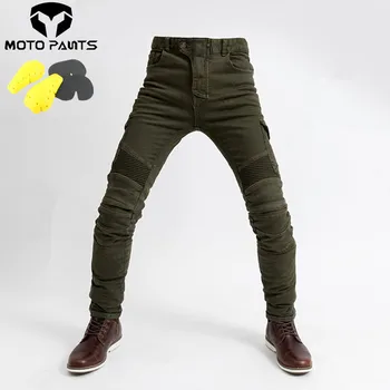 Новые мужские джинсовые противоскользящие износостойкие гоночные брюки для езды на мотоцикле с защитным снаряжением Для езды на мотоцикле