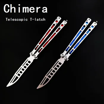 Телескопический тренировочный нож-бабочка с Т-образной защелкой Chimera, система алюминиевых втулок для ручек, Складные ножи Balisong Trainer