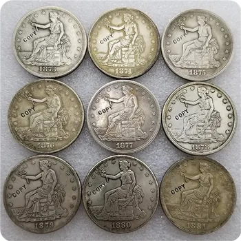 Антикварное серебро США (1873-1885) Монеты-КОПИИ торговых долларов памятные монеты-копии монет, медали, монеты для коллекционирования