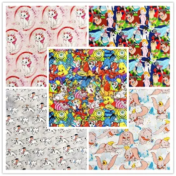 Хлопчатобумажная ткань Disney Dumbo Marie Cat, ткань с принтом, ткани для шитья, лоскутное шитье, аксессуары ручной работы 