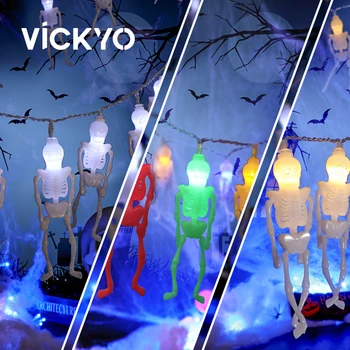 VICKYO Новый Год 2023 Украшения для Хэллоуина, гирлянда, светодиодные фонари, Уличная гирлянда, Сказочные огни для комнаты, дома, праздничной вечеринки, декоративные