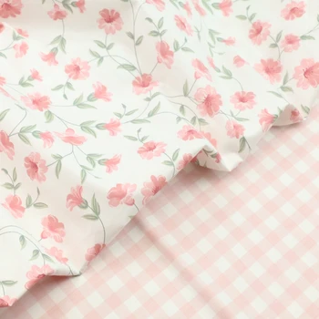 235 см * 50 см розовые листья цветочный бант хлопчатобумажная ткань DIY постельное белье одежда платье лоскутная ткань детская хлопчатобумажная ткань ручной работы tecido