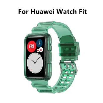 Прозрачный ремешок для Huawei Watch Fit Ремешок Инструмент Чехол для часов Протектор экрана браслет correa для huawei fit смарт-ремешок для часов