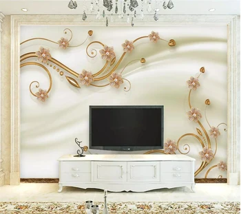 beibehang Пользовательские обои 3d фреска современный минималистичный золотые украшения с бриллиантами 3D стерео телевизор фон стены обои для гостиной