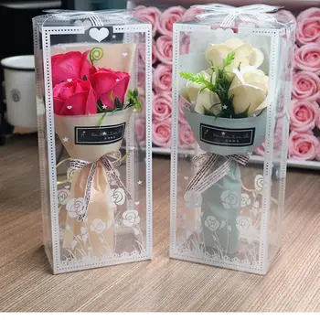 3 головки искусственные розы букет, Рука, держащая мыло цветок День святого Валентина подарок свадебные украшения искусственные цветы