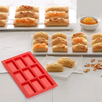 прямоугольная форма с 12 отверстиями Силиконовая форма для помадки, шоколада, мыла, формы для выпечки печенья, кухонные принадлежности для выпечки