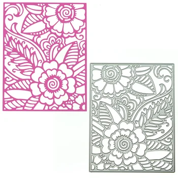 Металлическая режущая матрица для изготовления поздравительных открыток с цветочным рисунком, фоновый перфоратор, клипарт, украшение открыток для скрапбукинга
