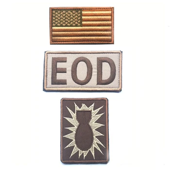 1 комплект Пластырей для удаления взрывоопасных предметов EOD, крюк, Военный значок флага США, Тактический армейский охотничий боевой обычай