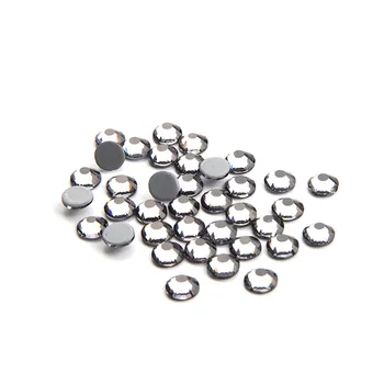 Исправленные кристаллы Стразы черного цвета, высококачественные стразы, серый задний камень для одежды
