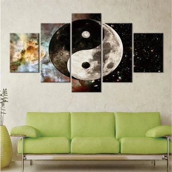 Алмазная картина с полной дрелью, 5 предметов, Абстрактная Луна Инь Ян, 2023, Новое поступление, наборы для вышивки крестиком, картины для домашнего декора, картины для комнаты
