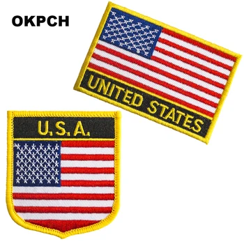 Нашивки с флагом США, вышитые нашивки с флагом, нашивки с национальным флагом, нашивки для одежды, украшения своими руками PT0121-2