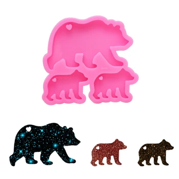 Прогулочный белый медведь, набор для мамы, брелок, силиконовая форма, медвежья семья, формы для кулонов, хрустальная форма для мыловарения