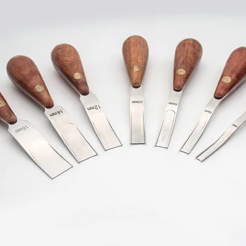 Практичный ручной инструмент для скошивания кромок из кожи своими руками, нож для снятия фаски, режущий ручной инструмент для рукоделия с ручкой из дерева грушевого цвета